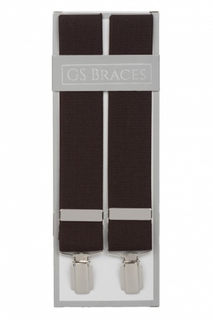 Plain Dark Brown Trouser Braces Suspenders